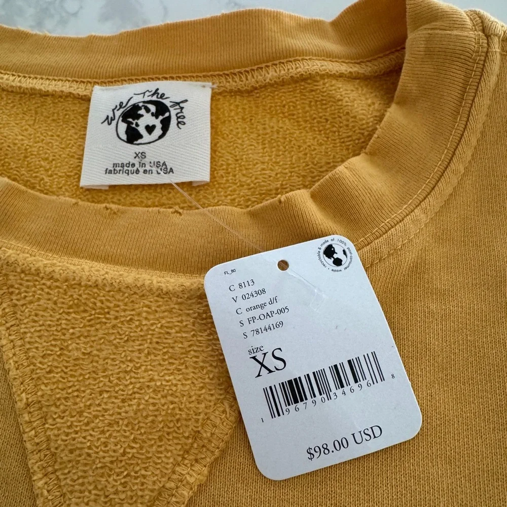 We The Free by Free People Women’s Mustard Golden Yellow Sweatshirt - Picture 2 of 6